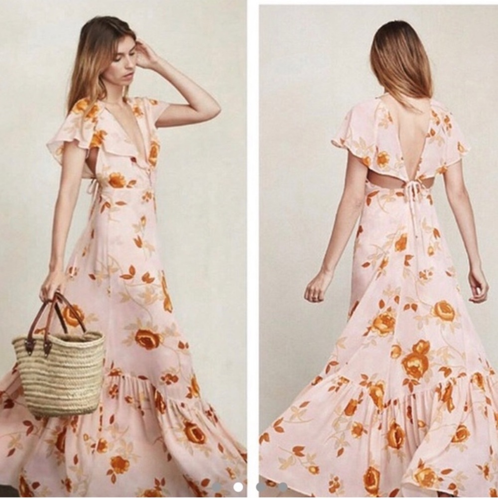 Reformation Flutter Sleeve Maxi